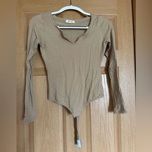 Madewell tan long sleeve bodysuit